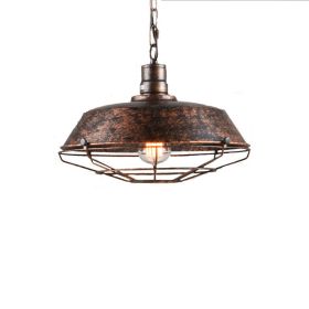 Retro Personalized Art Guest Dining-room Lamp American Style Chandelier (Option: Rust Color With Net-46cm)