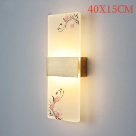 Plum, Orchid, Bamboo, Chrysanthemum LED Bedside Lamp (Option: Rose-40x15cm-White light)