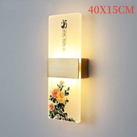 Plum, Orchid, Bamboo, Chrysanthemum LED Bedside Lamp (Option: Chrysanthemum-40x15cm-White light)