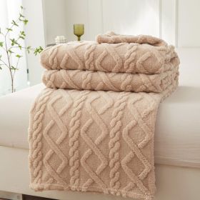 Four Seasons Air Conditioning Sofa Blanket (Option: Light Camel-150x200cm Bare Blanket)