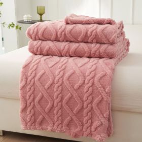 Four Seasons Air Conditioning Sofa Blanket (Option: Pink-180x200cm Bare Blanket)