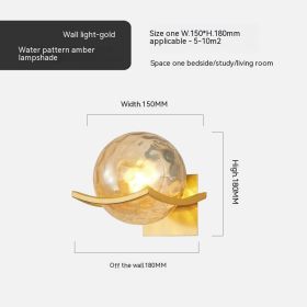 Simple Bedroom Bedside European Wall Lamp (Option: Golden Water Pattern Amber-12W White Light)