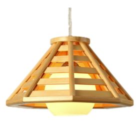 Modern Minimalist Bamboo Woven Woodcraft Ceiling Lamp Restaurant Bar Hotel Inn Balcony LED Chandelier (Option: Without Inner Glass Cover-Large 50cm Wood Color)